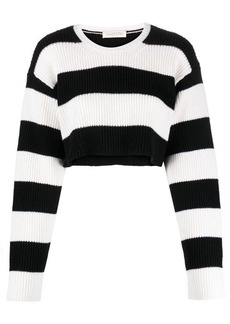 VALENTINO Striped wool cropped jumper