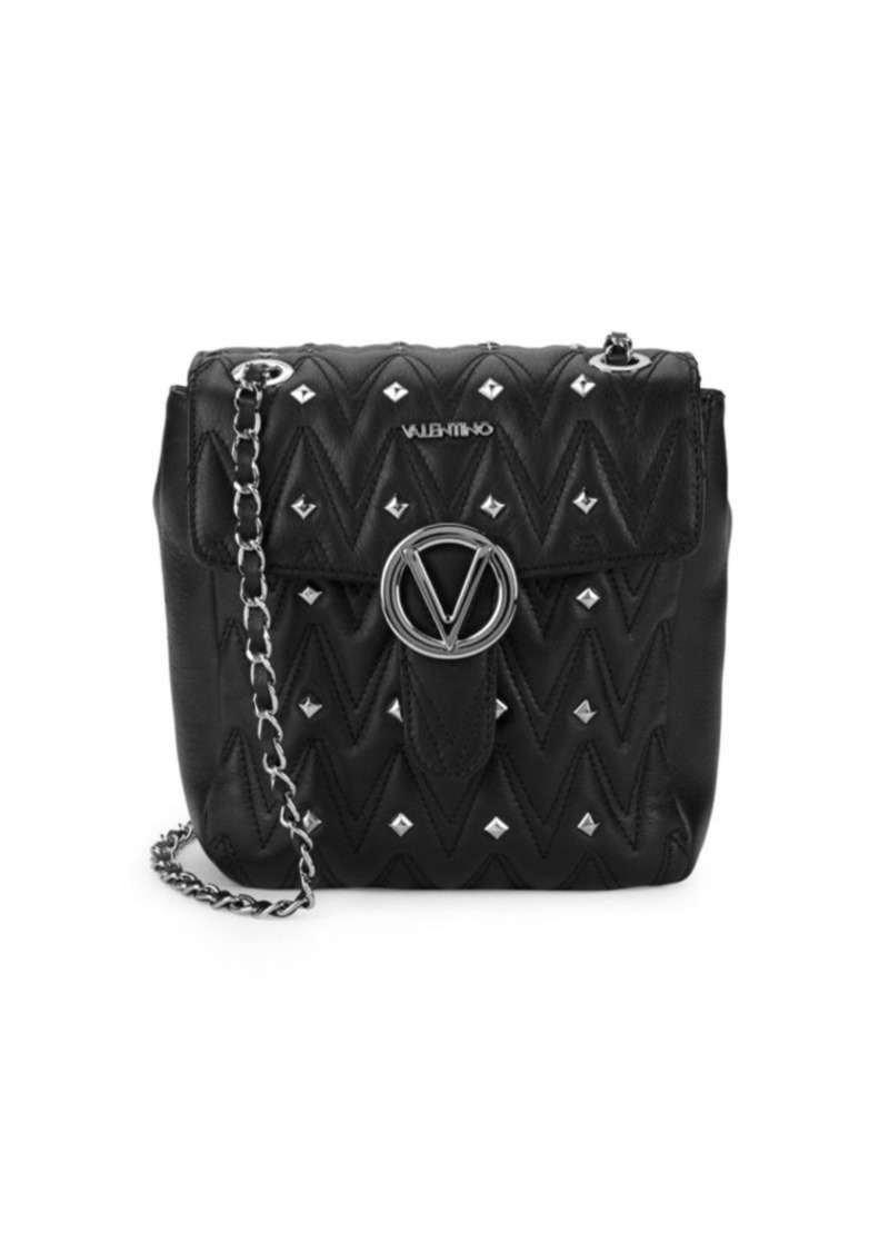 valentino by mario valentino studded leather shoulder bag