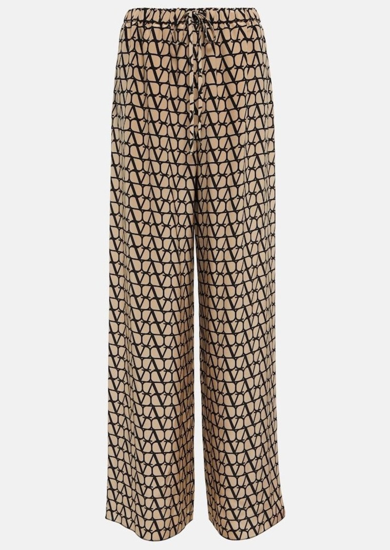 Valentino Toile Iconographe silk wide-leg pants