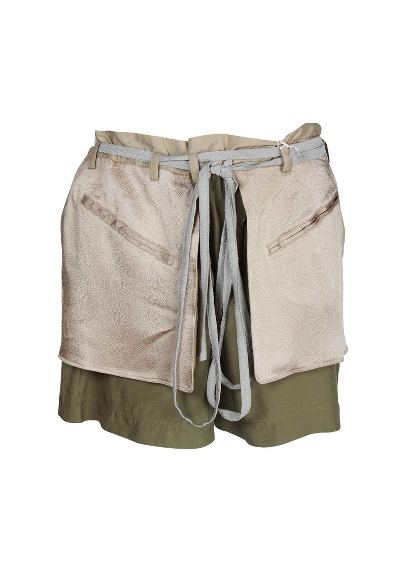 Valentino Trouser Shorts in Olive Satin