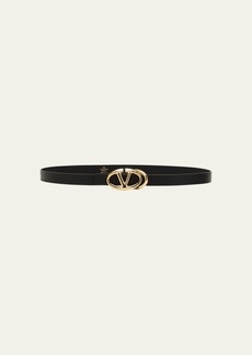 Valentino V-Logo Signature Goldtone Leather Belt