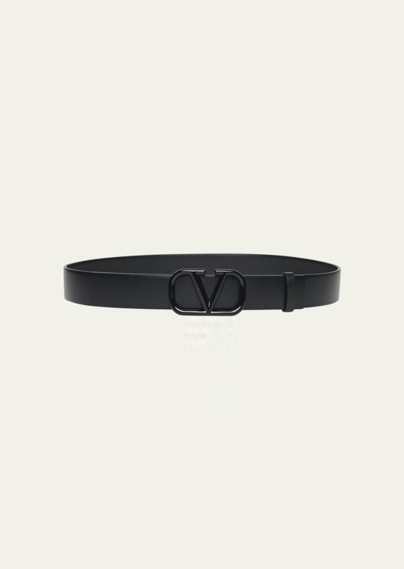 Valentino V-Logo Signature Leather Belt