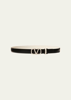 Valentino V-Logo Signature Pearly Leather Belt