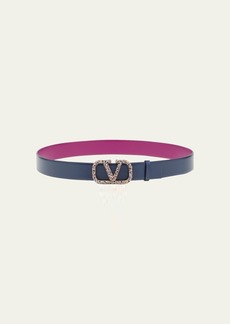 Valentino V-Logo Signature Reversible Leather Belt