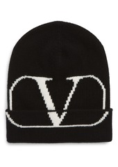 Valentino V-Logo Wool & Cashmere Knit Cap