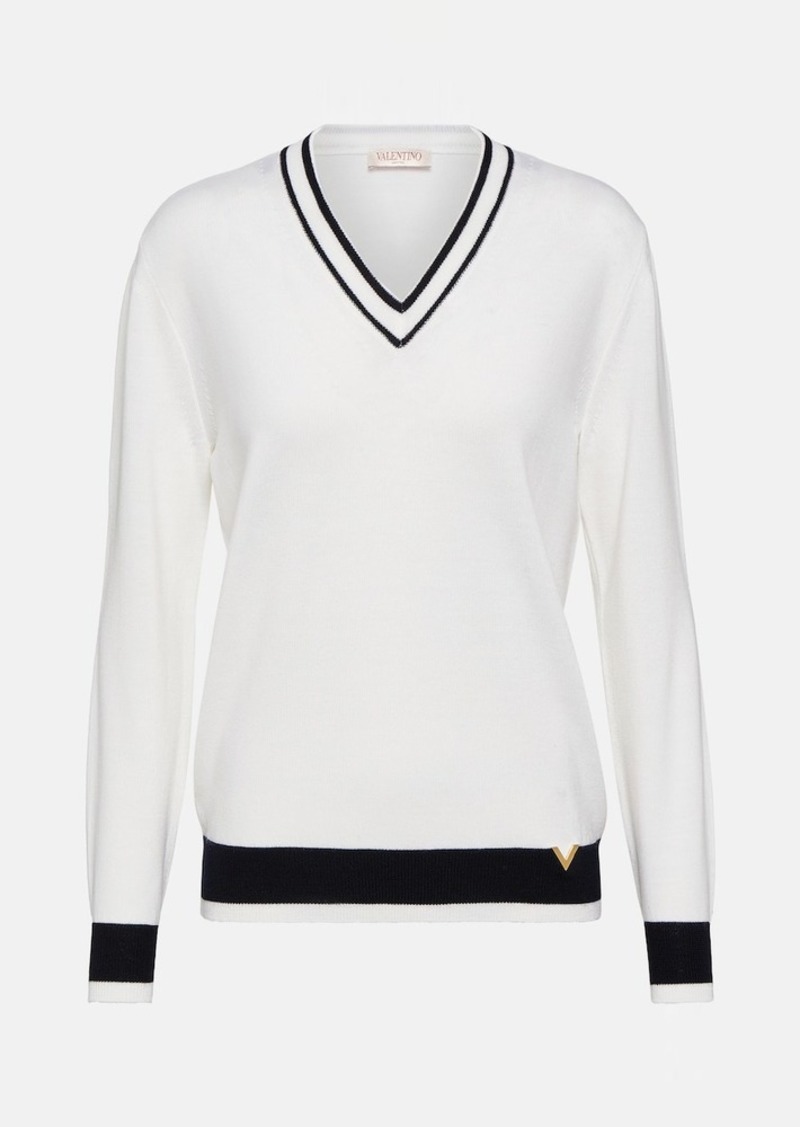 Valentino V-neck wool sweater