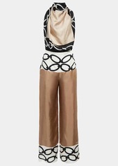 Valentino Valentino Chain 1967 silk twill jumpsuit