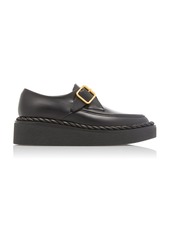 Valentino Valentino Garavani Rope Leather Monk-Strap Platform Loafers