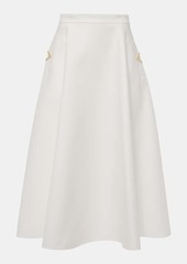 Valentino VGold cotton gabardine midi skirt