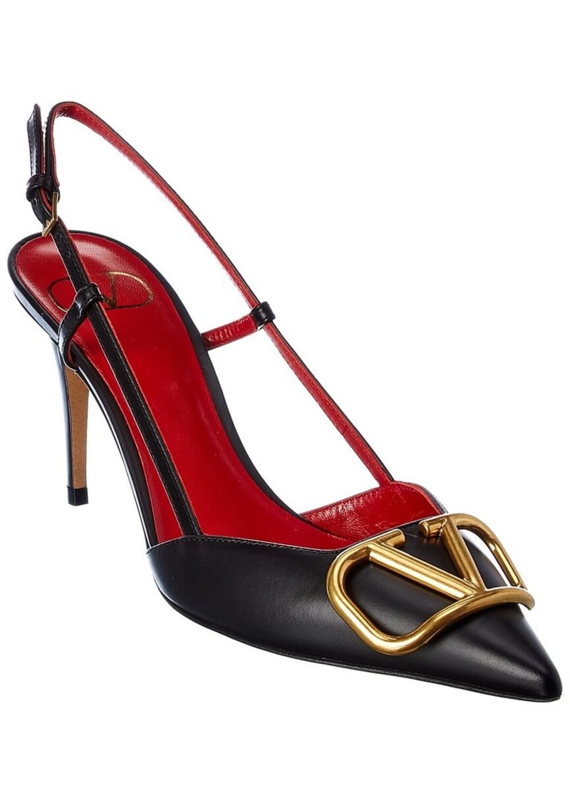 Valentino VLogo 80 Leather Slingback Pump