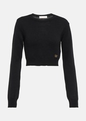 Valentino VLogo cropped cashmere sweater