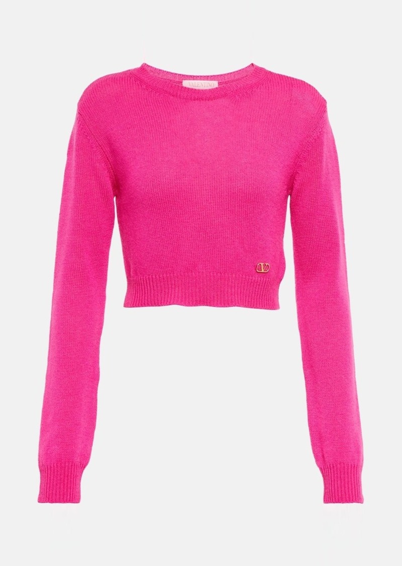 Valentino VLogo cropped cashmere sweater