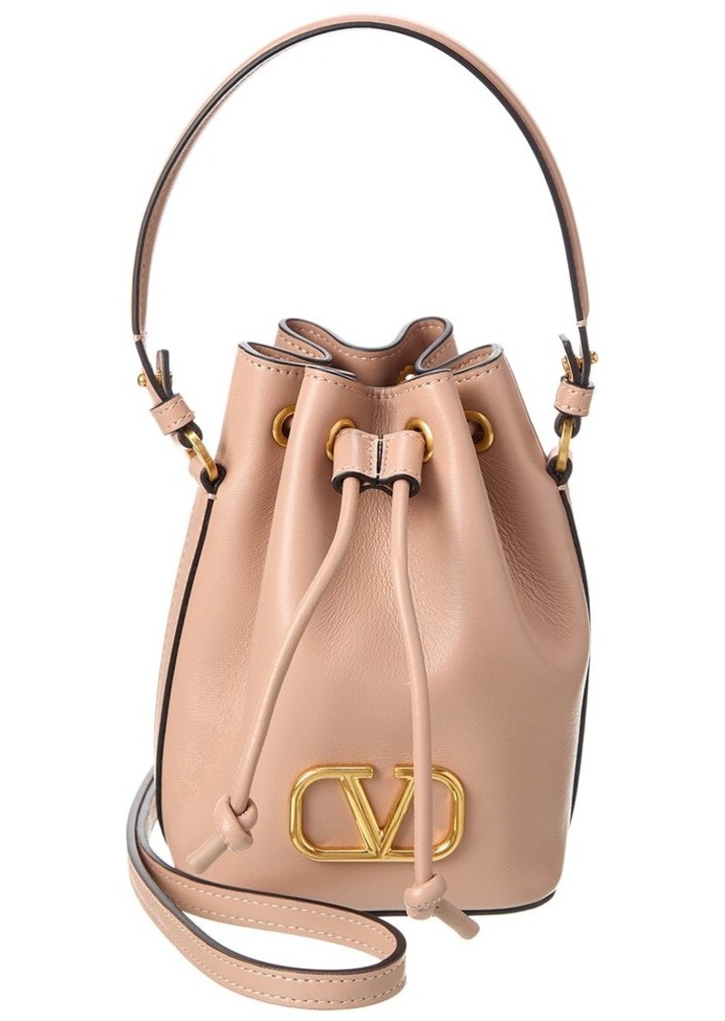 Valentino VLogo Signature Mini Leather Bucket Bag