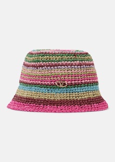 Valentino VLogo Signature striped crochet bucket hat