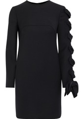 Valentino Woman Bow-embellished Wool-cady Mini Dress Black