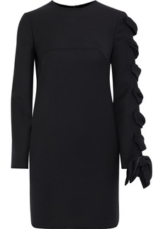 Valentino Garavani - Bow-embellished wool-cady mini dress - Black - IT 38