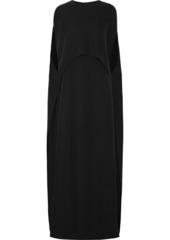 Valentino Woman Cape-back Silk-crepe Gown Black