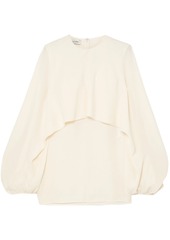 Valentino Woman Cape-effect Silk-crepe Blouse Ivory