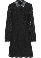 Valentino Woman Convertible Cotton-blend Corded Lace Mini Dress Black