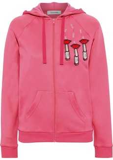 Valentino Garavani - Embellished jersey hoodie - Pink - M