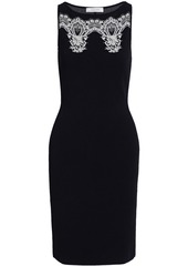 Valentino - Embroidered ponte dress - Black - XL