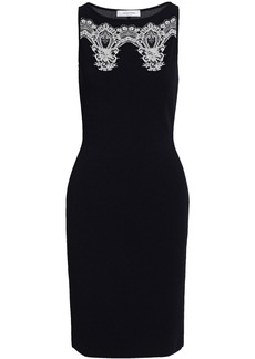Valentino Woman Embroidered Ponte Dress Black