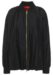 Valentino Woman Gathered Silk-shell Bomber Jacket Black