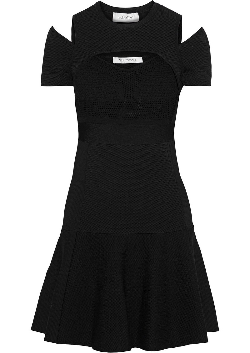 Valentino Garavani - Layered cutout knitted mini dress - Black - L