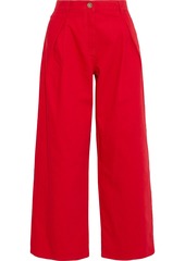 Valentino Garavani - Pleated high-rise wide-leg jeans - Red - 27