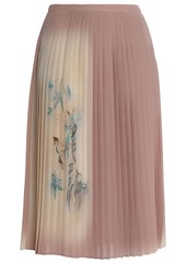 Valentino Woman Pleated Printed Silk Crepe De Chine Skirt Antique Rose