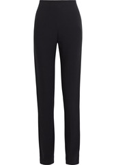 Valentino Woman Silk-crepe Slim-leg Pants Black