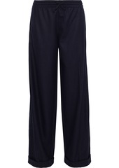 Valentino Woman Wool And Cashmere-blend Twill Wide-leg Pants Midnight Blue