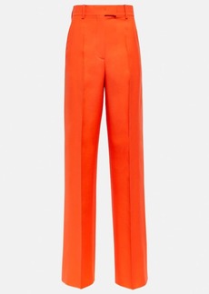 Valentino Wool and silk high-rise straight pants