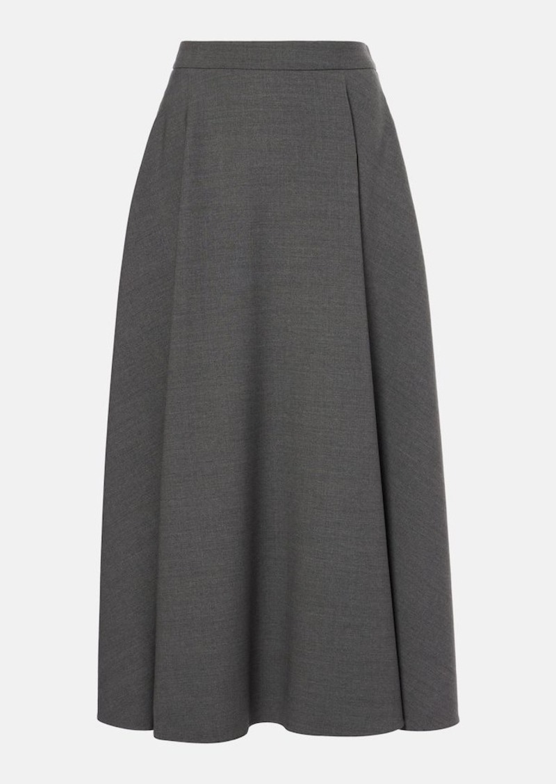 Valentino Wool gabardine midi skirt