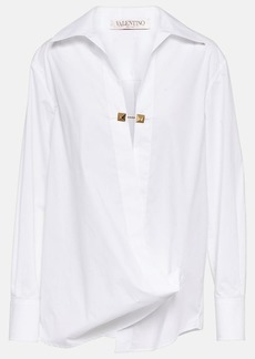 Valentino Wrap-detail cotton shirt