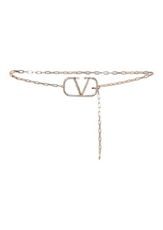 Valentino Garavani Vlogo crystal-embellished chain belt