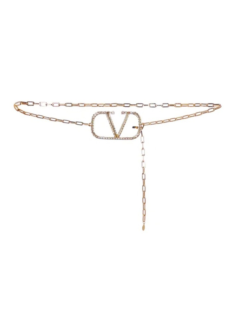 Valentino Garavani Vlogo crystal-embellished chain belt