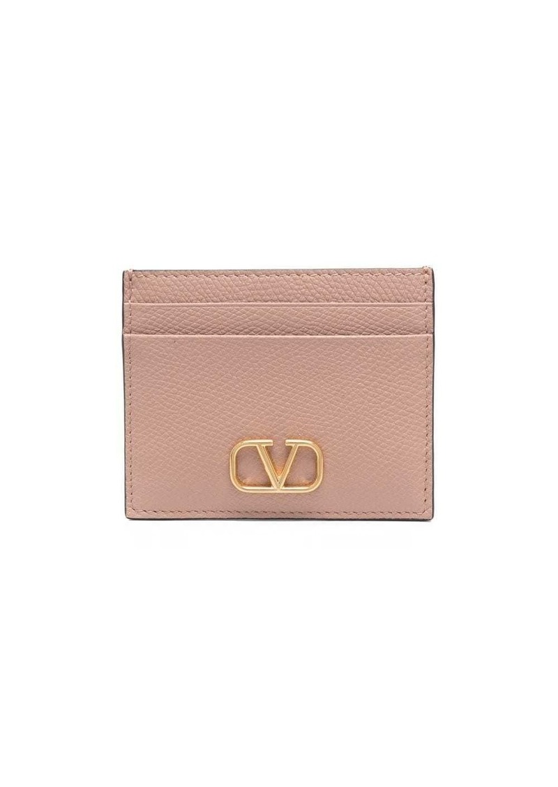 Valentino Vlogo Signature leather card holder