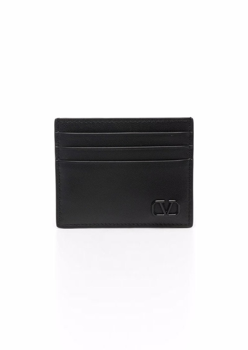 Valentino Vlogo Signature leather card holder