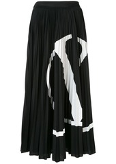 Valentino VLOGO-print pleated skirt