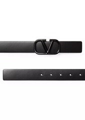 Valentino VLogo Signature Belt in Shiny Calfskin 30MM