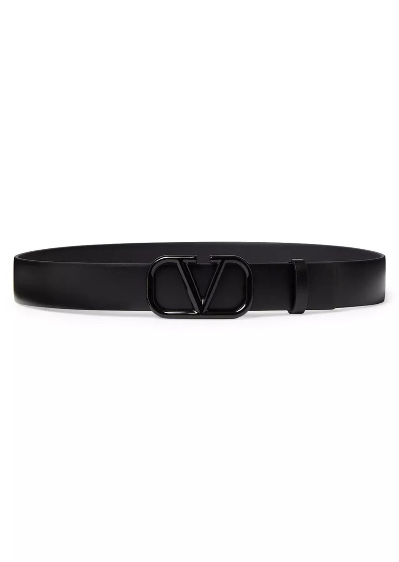 Valentino VLogo Signature Belt in Shiny Calfskin 30MM