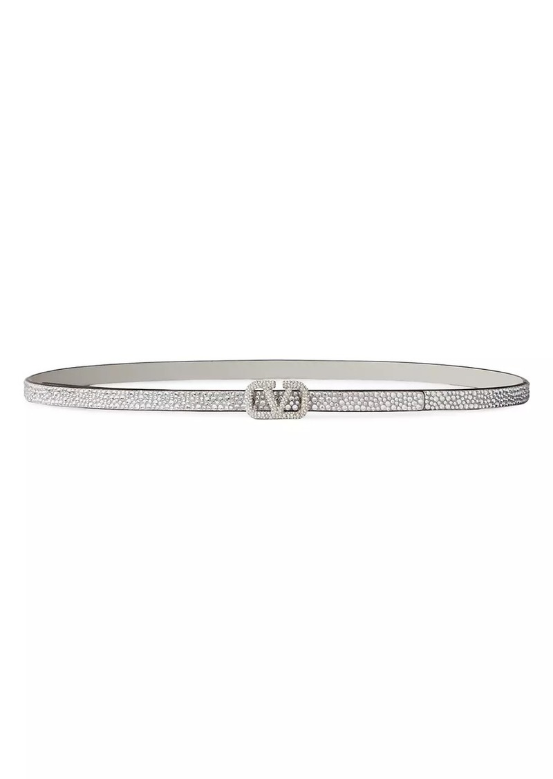 Valentino VLogo Signature Belt With Crystals 10mm