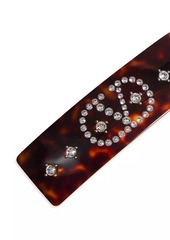 Valentino VLogo Signature Hair Clip in Resin, Metal and Crystals