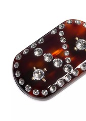 Valentino VLogo Signature Hair Clip in Resin, Metal and Crystals