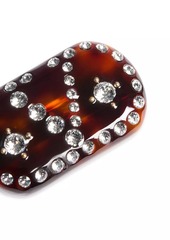 Valentino VLogo Signature Hair Clip in Resin, Metal and Crystals