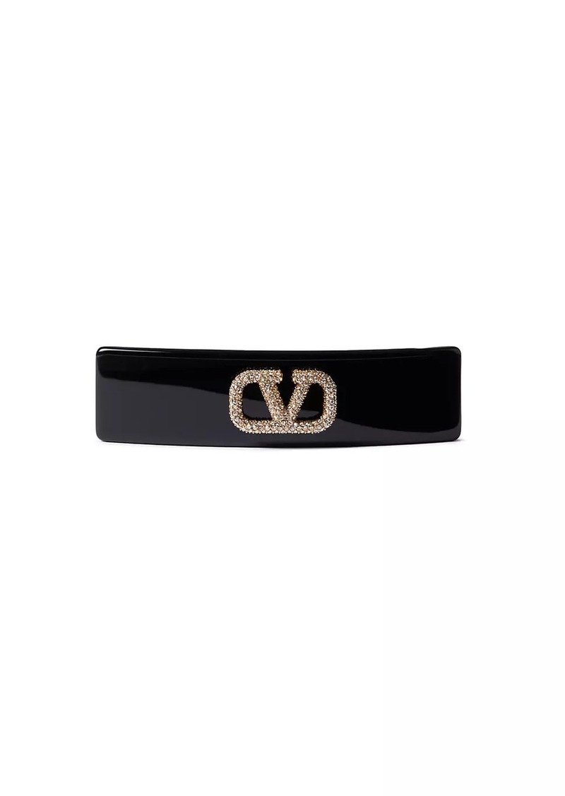 Valentino VLogo Signature Metal and Resin Hair Clip