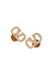 Valentino Vlogo Signature Stud Earrings In Metal And Swarovski® Crystals