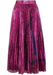 Valentino sequin embellished pleated midi skirt