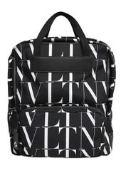 Valentino Vltn Times Print Nylon Backpack